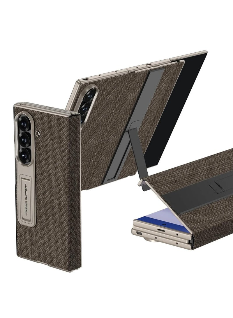 CATANES Kickstand Flip Case Alcatntra for Samsung Galaxy Z TriFold – Fabric Texture, Shockproof and Camera Protection, Midnight Blue - Image 1